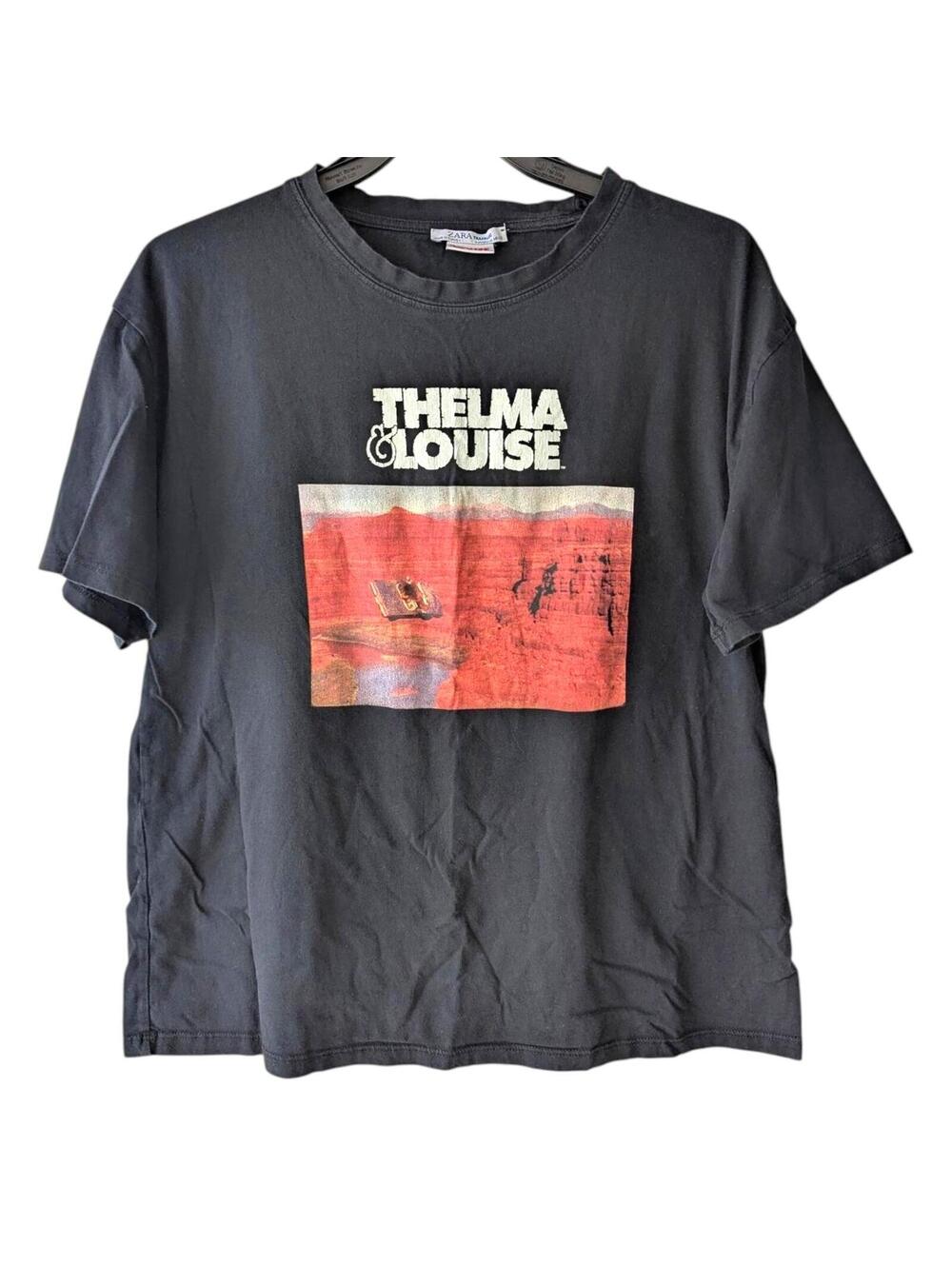 Zara Trafaluc Shirt Medium Black Thelma & Louise Movie Graphic Tee Retro 90s
